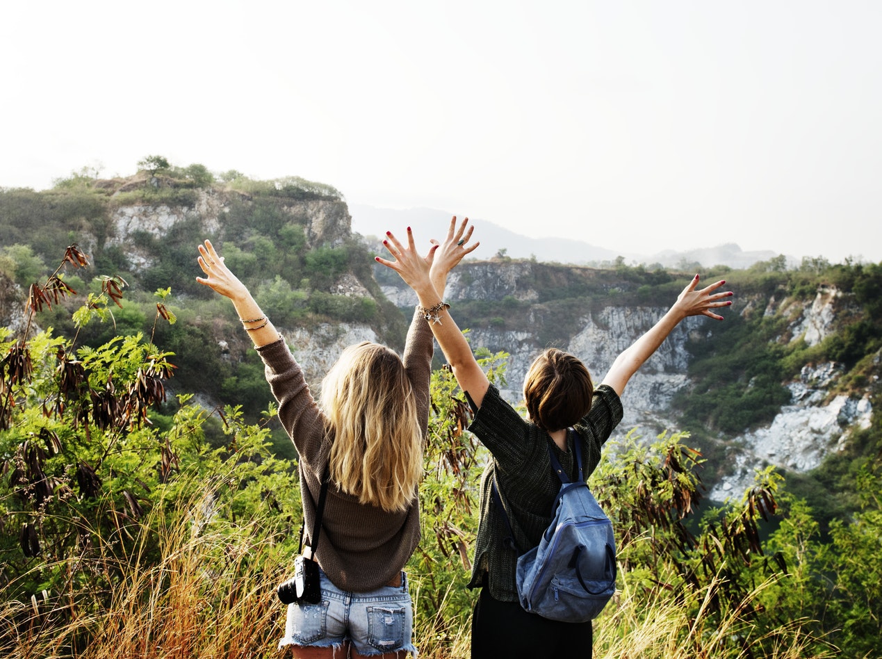 backpackers on a hike