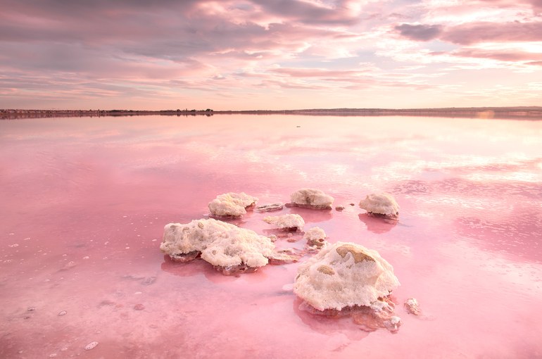 pink lake in Torrevieja Spain