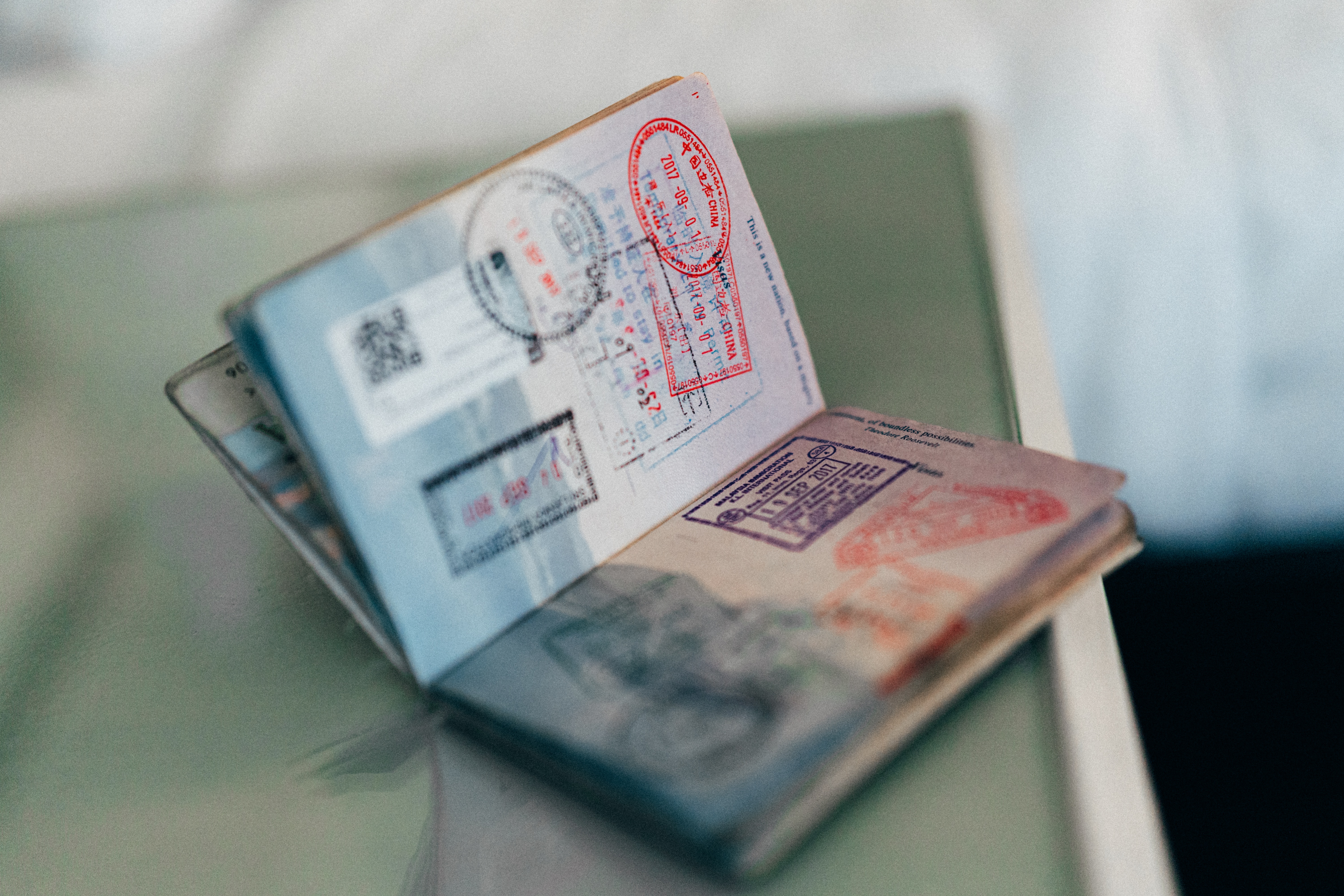 passport with entry stapms
