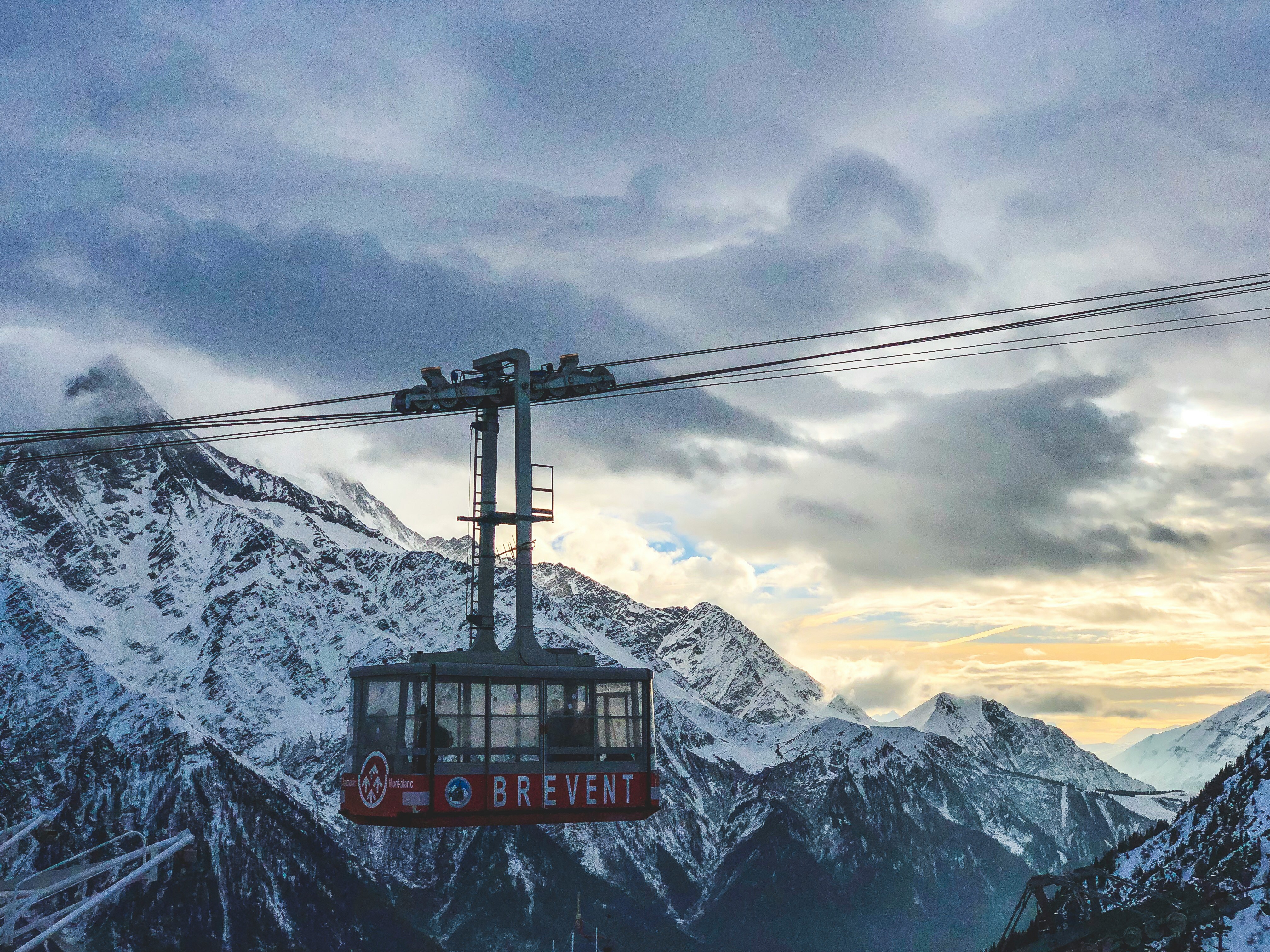 ski lift in chamonix mont blanc france