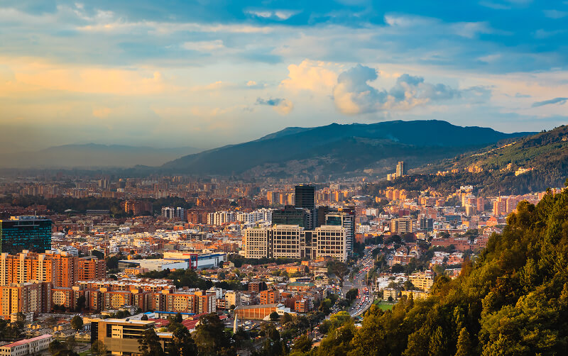 cityscape over hillside in Colombia
